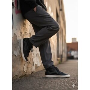 Nike Blazer Mid Premium DARK PATINA Black Leather High Top Sneakers ✨ Size 13